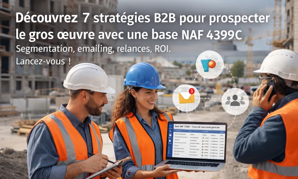 BtoB dans le BTP : 7 stratégies pour toucher les acteurs du gros œuvre avec une base NAF 4399C