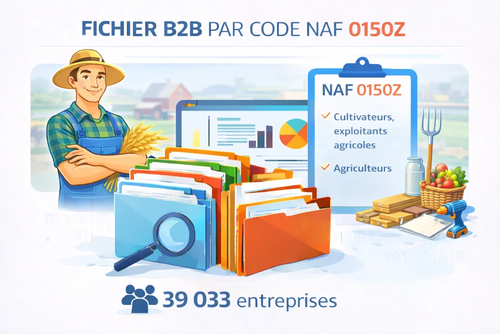 Fichier entreprises code NAF 0150Z | exploitations agricoles mixtes france