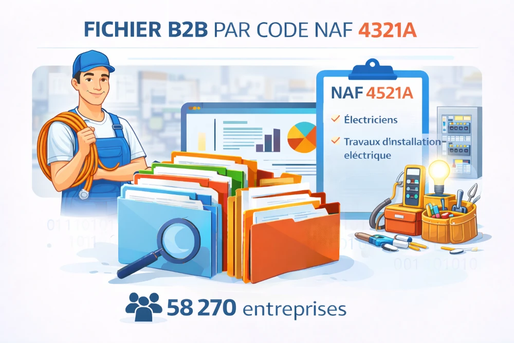 Fichier b2b entreprises : Code NAF 4321A