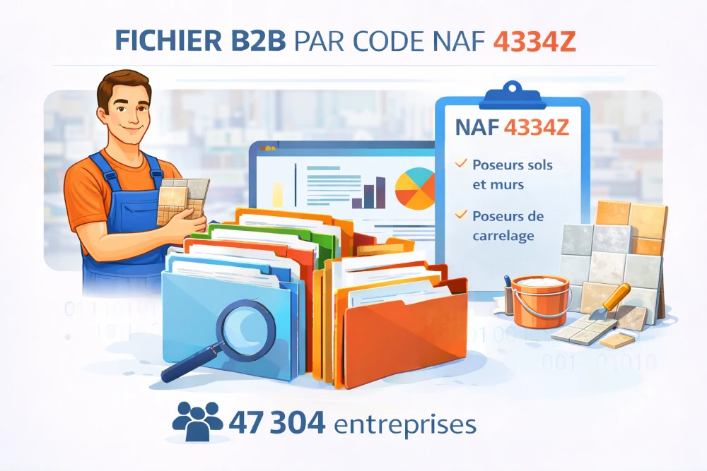 Fichier entreprises code NAF 4334Z | peinture et finitions batiment