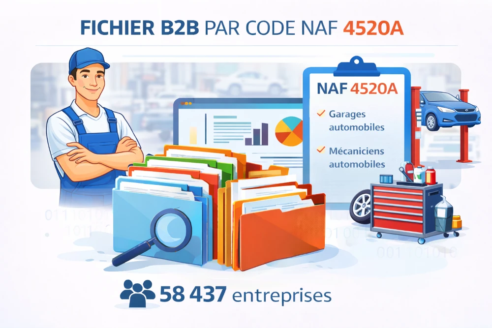 Fichier b2b entreprises : Code NAF 4520A