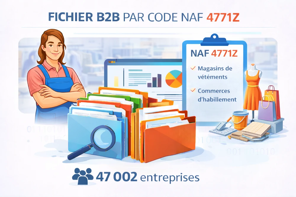 Fichier b2b entreprises : Code NAF 4771Z