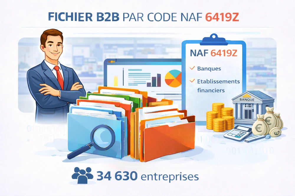 Fichier b2b entreprises : Code NAF 6419Z