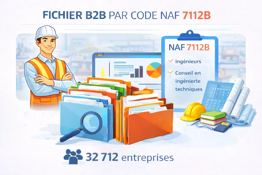 Fichier entreprises code NAF 7112B | ingénierie et bureaux d'études France