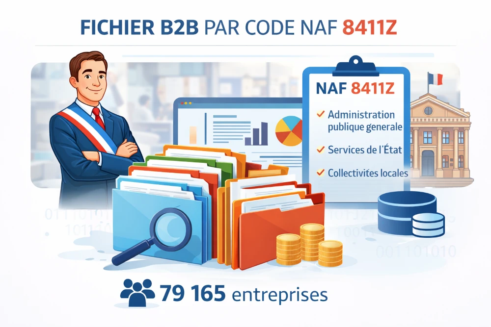 Fichier b2b code NAF 8411Z | administration publique france