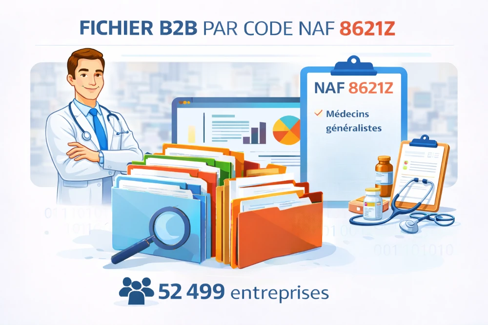 Fichier b2b entreprises : Code NAF 8621Z