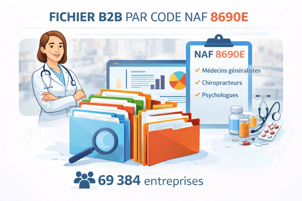 Fichier entreprises code NAF 8690E | professionnels paramédicaux France
