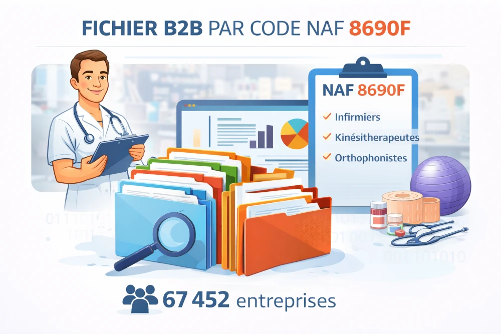 Fichier entreprises code NAF 8690F | santé humaine France