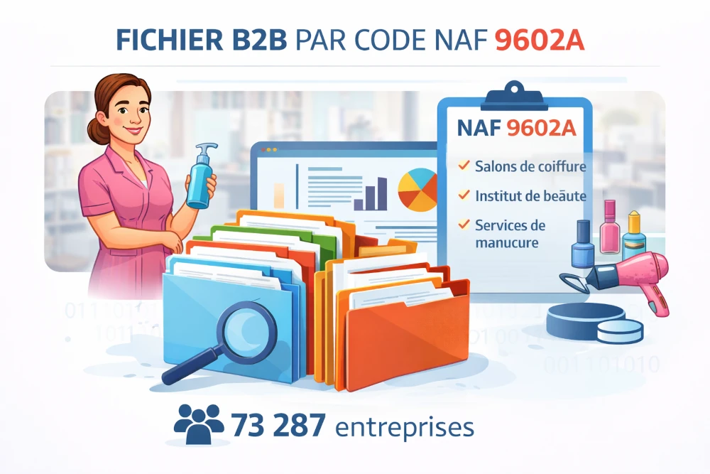 Fichier entreprises code NAF 9602A | salons de coiffure france