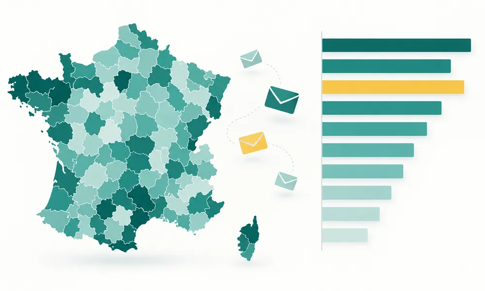 Combien d'entreprises ont une adresse email ? Le classement des 95 départements