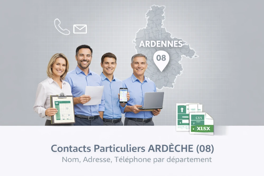 Fichier b2c particuliers Ardennes 08 | base locale par commune