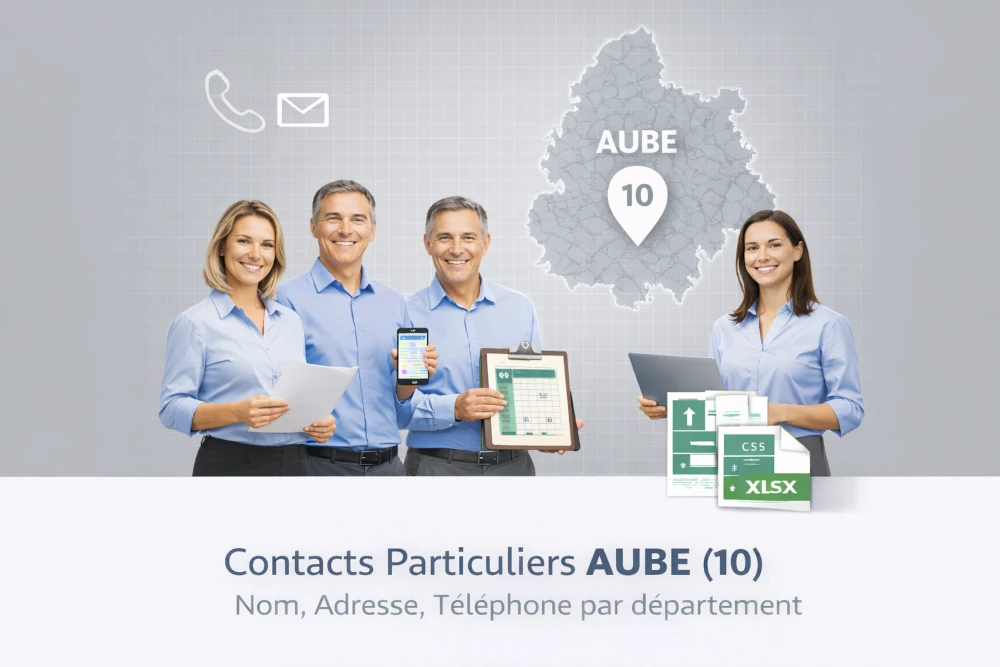 Fichier b2c particuliers Aube 10 | base locale par commune