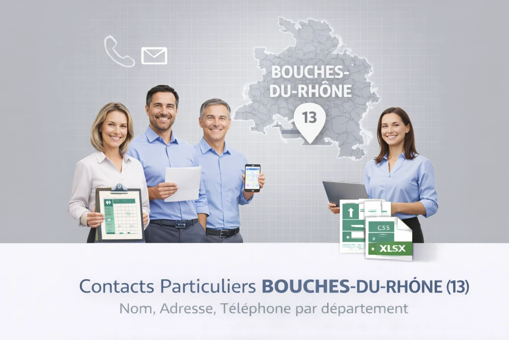 Fichier b2c Bouches-du-Rhône 13 | contacts particuliers par ville