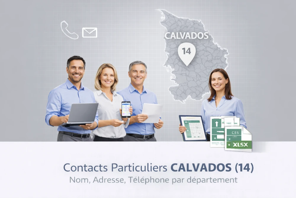 Fichier b2c Calvados 14 | contacts particuliers par commune