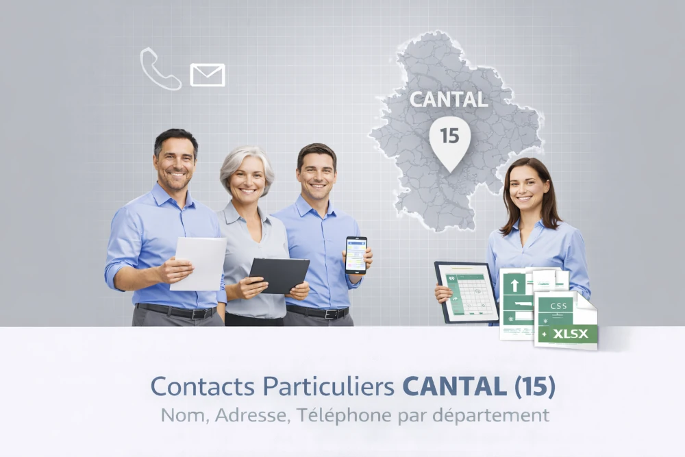 Fichier b2c Cantal 15 | contacts particuliers par commune