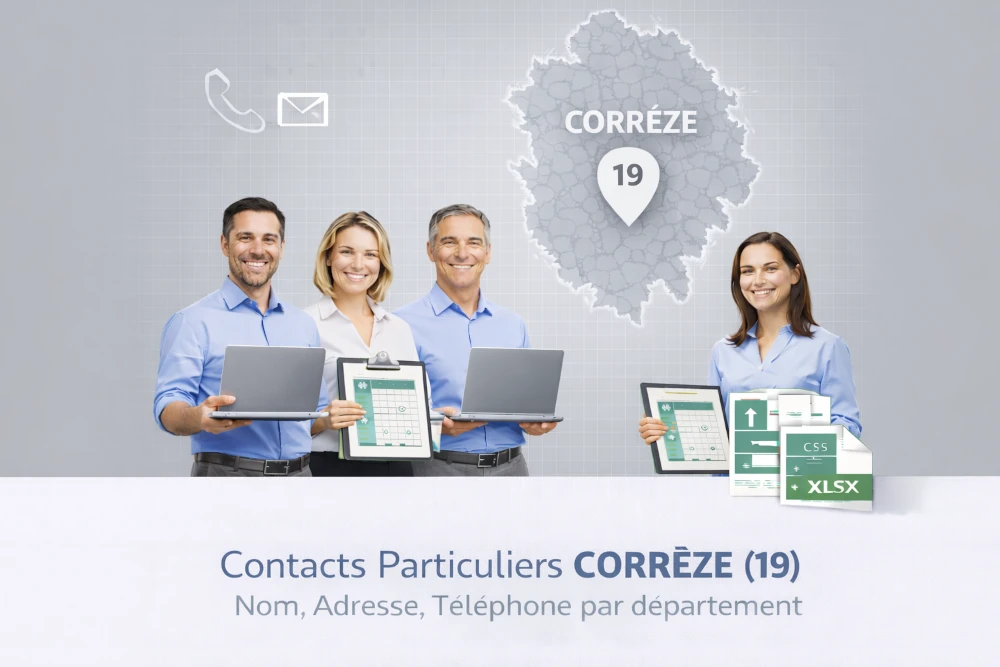 Contacts b2c Corrèze 19 | base particuliers par commune
