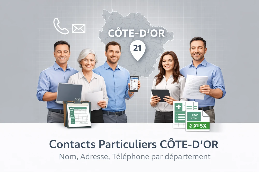 Contacts particuliers b2c Côte-d'Or 21 | base locale par ville
