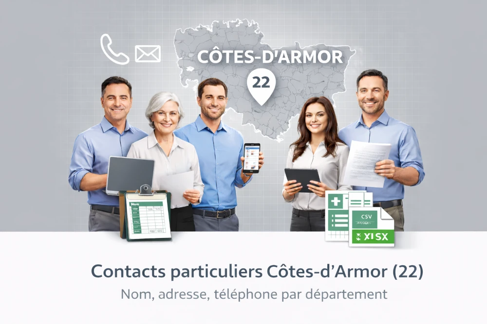 Base b2c particuliers Côtes-d'Armor 22 | contacts par commune