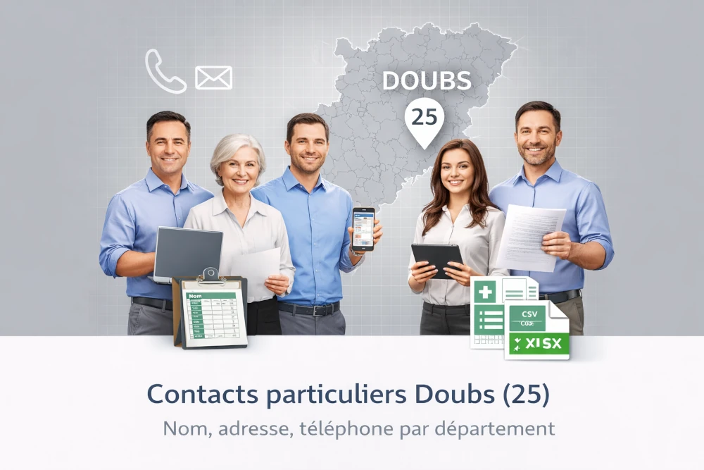 Contacts particuliers b2c Doubs 25 | base locale par commune