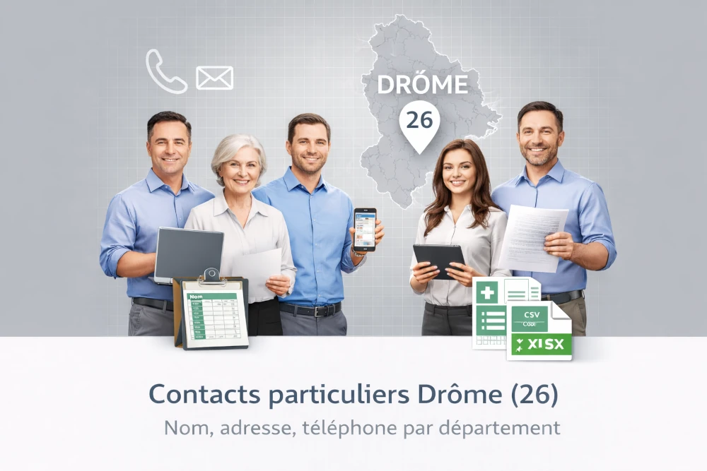 Base contacts b2c Drôme 26 | particuliers par commune