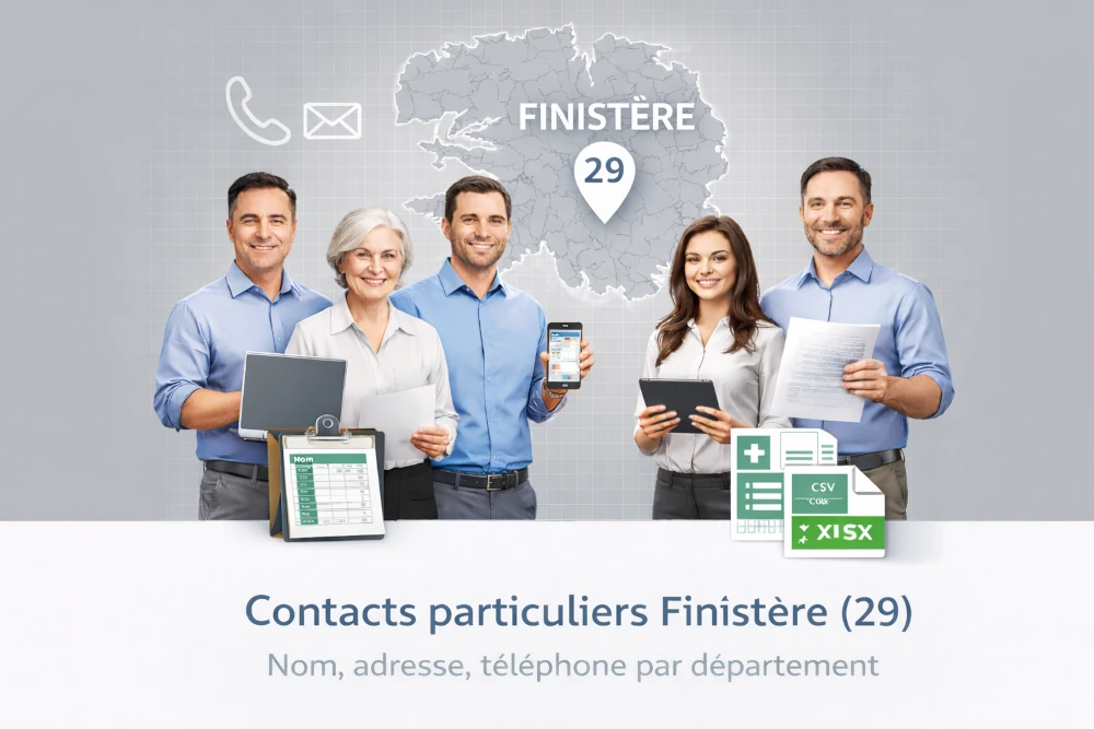 Fichier b2c Finistère 29 | contacts particuliers par commune
